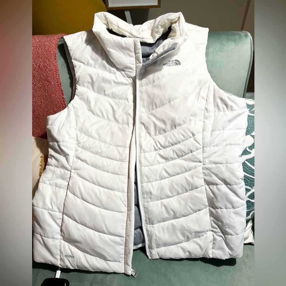 The North Face white 550 puffer vest, size L